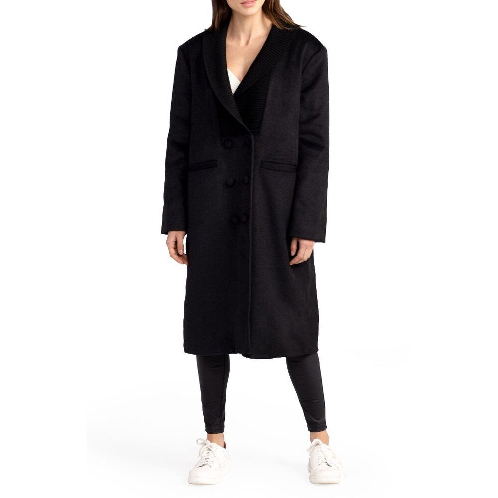 🆕BELLE & BLOOM After Party Quilt Lined Shawl Collar Wool Blend Coat Small